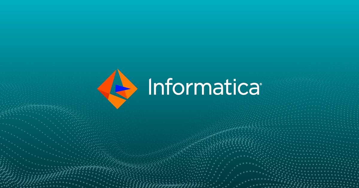 The Informatica logo against a teal textured background.